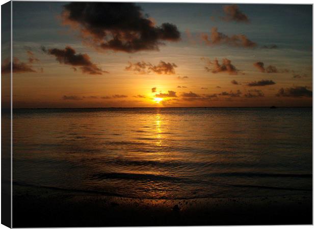pacific island sunset Canvas Print by uk crunch