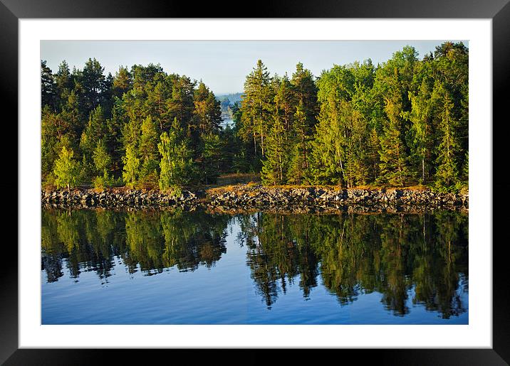 Wooded Island Stockholm Archipelago Framed Mounted Print by Marianne Campolongo
