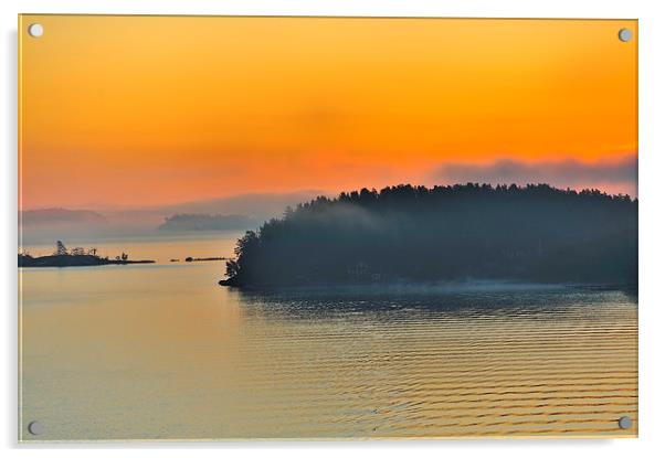 Dramatic sunrise on the Baltic Sea amid the island Acrylic by Marianne Campolongo