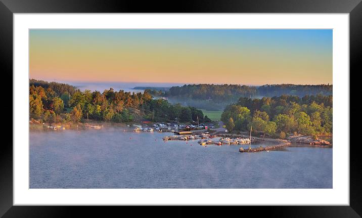 Panorama Stockholm Archipelago at dawn Sweden Framed Mounted Print by Marianne Campolongo