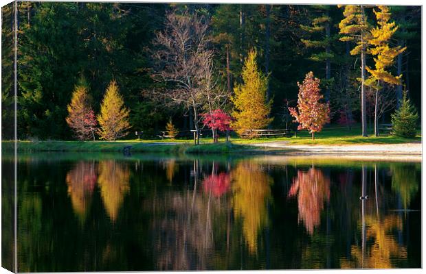 Autumn Reflection Canvas Print by Scott Hubert