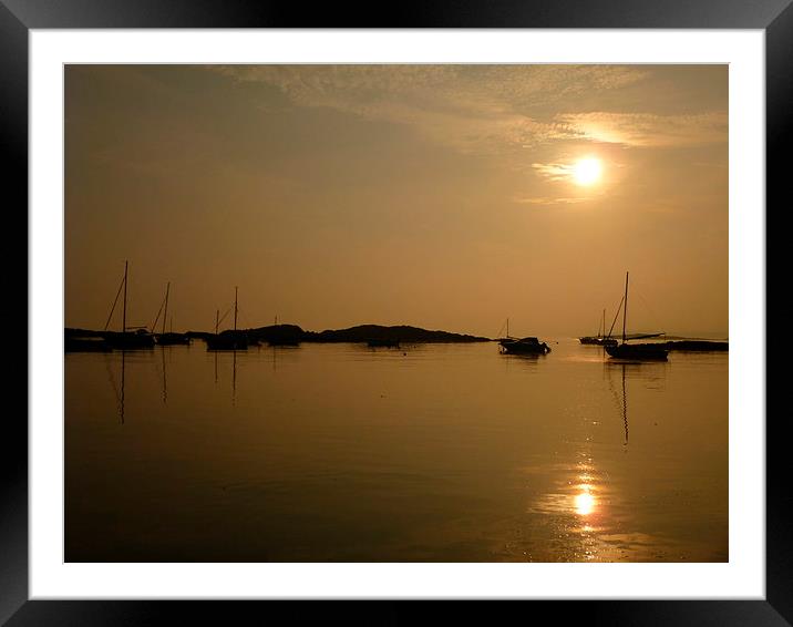 Sunset at Rhosneigr, Anglesey Framed Mounted Print by Sarah Harrington-James