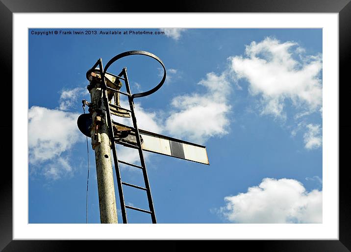 Semaphore type signal set against a blue sky Framed Mounted Print by Frank Irwin