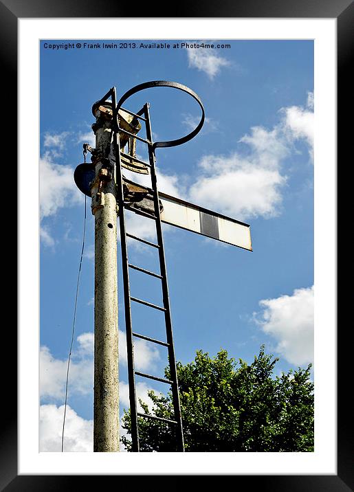 Old type semaphore signal set against a blue sky Framed Mounted Print by Frank Irwin