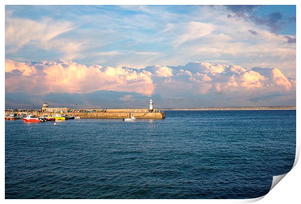 Smeatons Pier at St ives Harbour Print by Hippy Soul