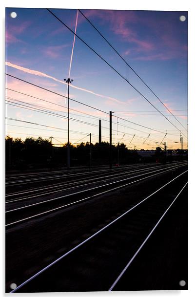 Train Tracks Acrylic by Keith Thorburn EFIAP/b