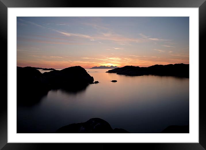 Sunset over Eigg and Rhum Framed Mounted Print by Dan Ward