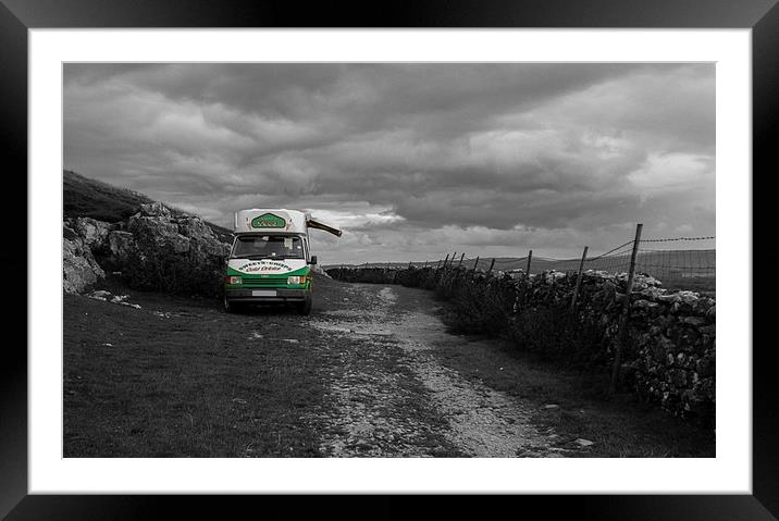 Ice Cream Van, Up Ingleborough Framed Mounted Print by Thomas Milner