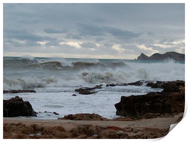 Stormy Seas On Costa Blanca Print by Les Morris