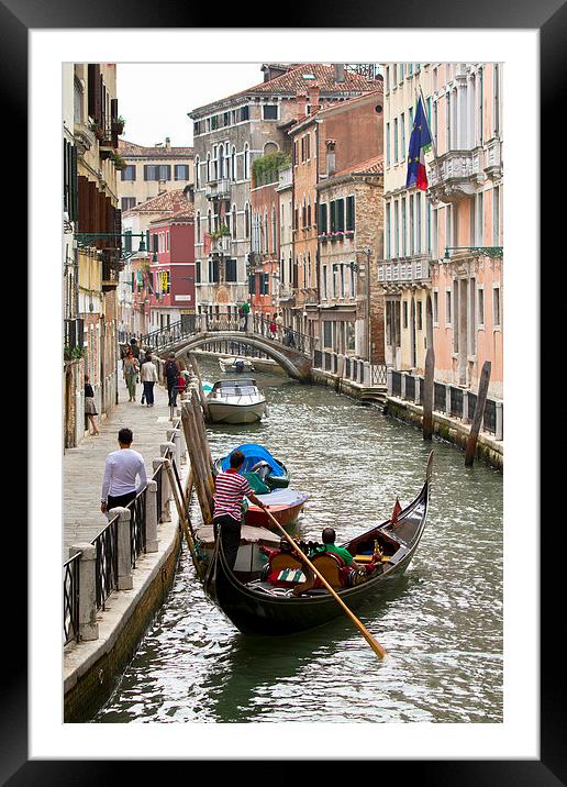 Gondola in Venice Framed Mounted Print by Steve Hughes
