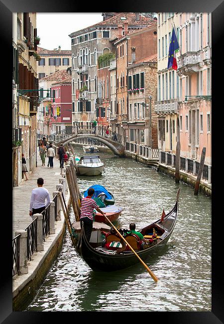 Gondola in Venice Framed Print by Steve Hughes