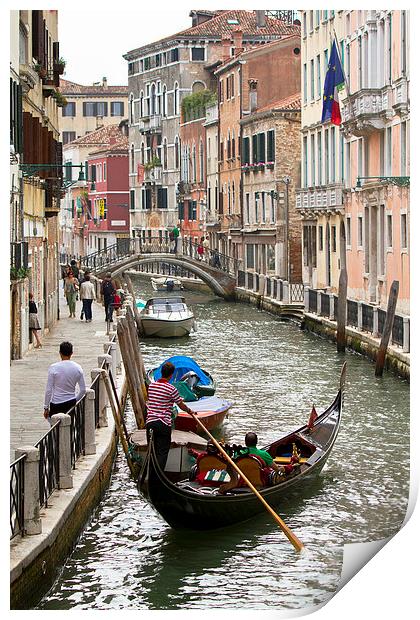 Gondola in Venice Print by Steve Hughes