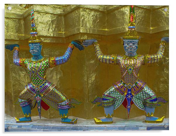 Grand Palace - Bangkok Statues Acrylic by colin chalkley