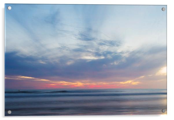 Sunset at the seaside Acrylic by Ian Jones