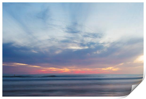Sunset at the seaside Print by Ian Jones