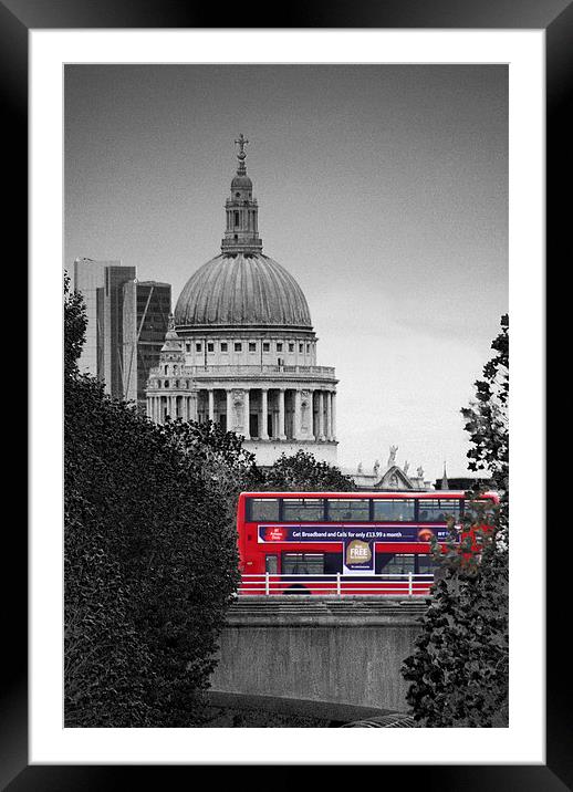 Bus and St Pauls Cathedral Framed Mounted Print by Scott Anderson