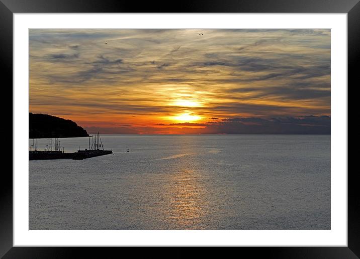 Sun setting in Koper Framed Mounted Print by Tony Murtagh