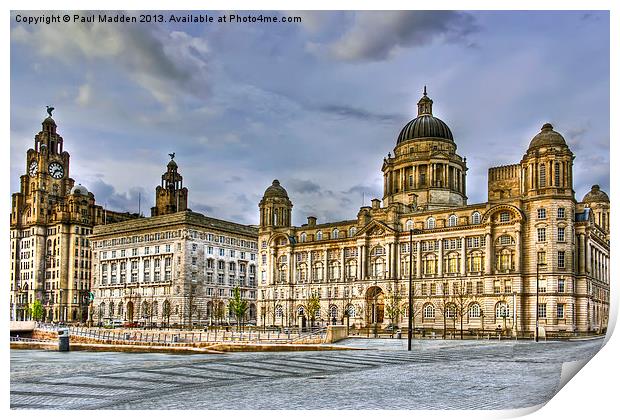 The Three Graces Of Liverpool Print by Paul Madden