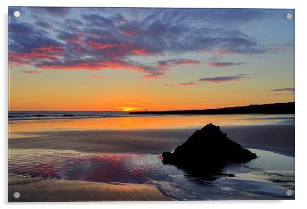 Sunset at Porthcawl Acrylic by Pete Hemington
