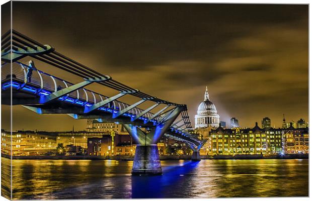 St Pauls and the Millennium Bridge Canvas Print by Ian Hufton
