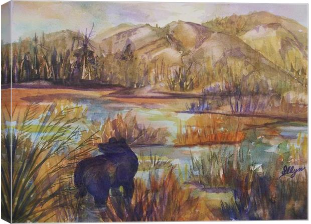 Bear in the Slough Canvas Print by ellen levinson