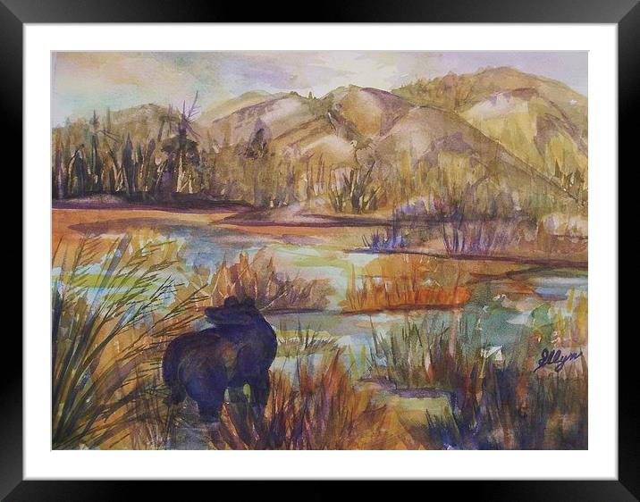 Bear in the Slough Framed Mounted Print by ellen levinson