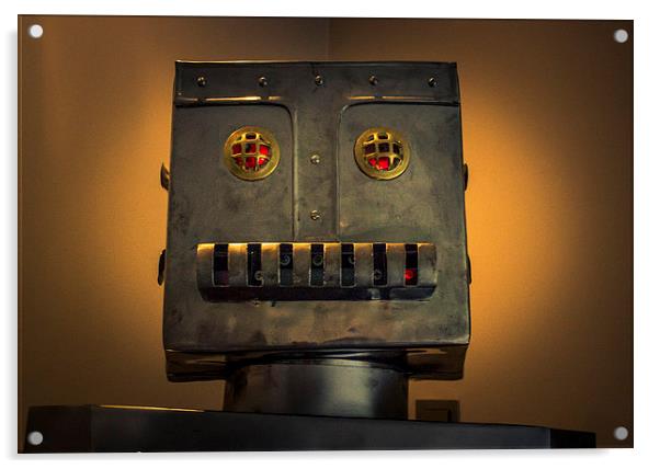 The Happy Robot Acrylic by Neal P