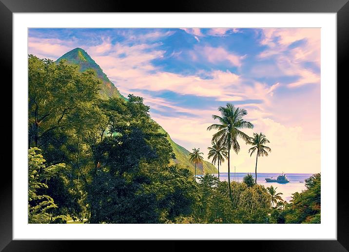 Le Petit Piton Framed Mounted Print by Pauline Lewis