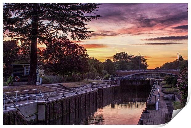 Lock at Runnymede Print by Neal P