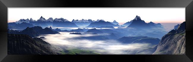 Mist Through The Mountains Framed Print by Hugh Fathers