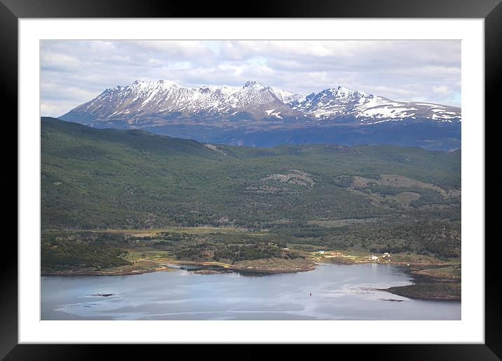 The Beagle Channel Aerial Framed Mounted Print by Carole-Anne Fooks