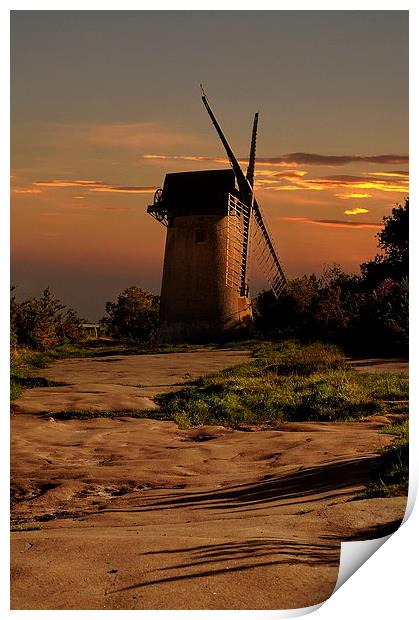Bidston hill windmill Print by Robert Fielding