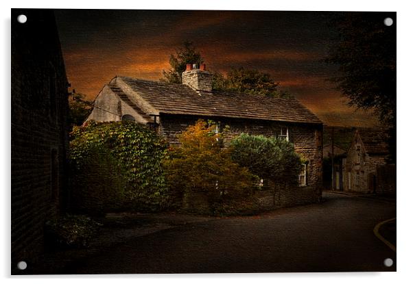 A cottage in Castleton Acrylic by Robert Fielding