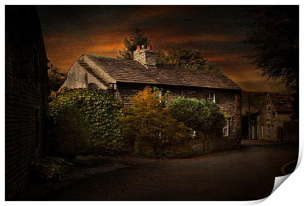 A cottage in Castleton Print by Robert Fielding