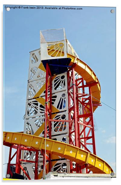 An amusement arcade Helter Skelter. Acrylic by Frank Irwin