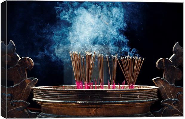 Incense sticks Canvas Print by Sam Burton