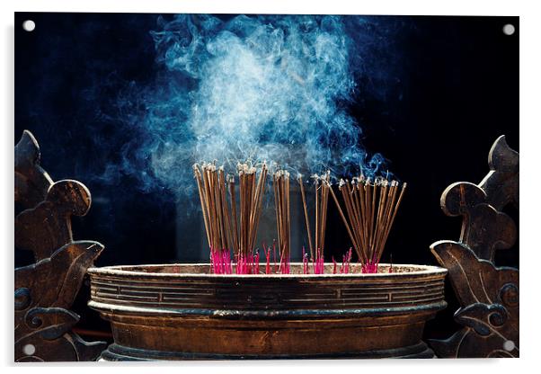 Incense sticks Acrylic by Sam Burton