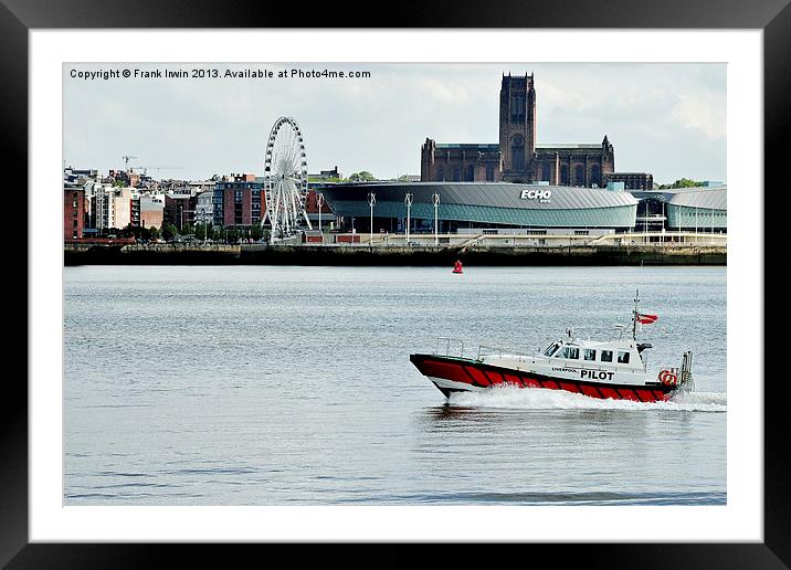 Liverpool Pilot launch, Echo Arena in the backgrou Framed Mounted Print by Frank Irwin
