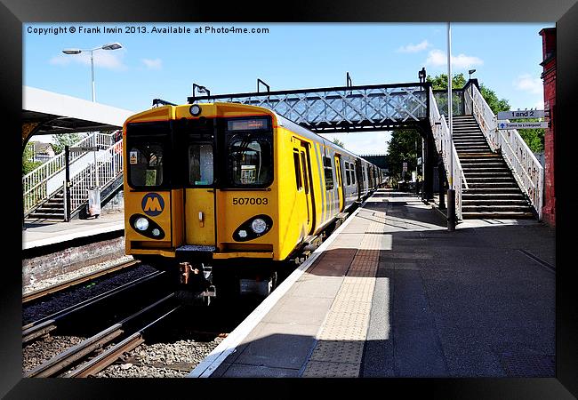 A Merseyrail train, above ground Framed Print by Frank Irwin
