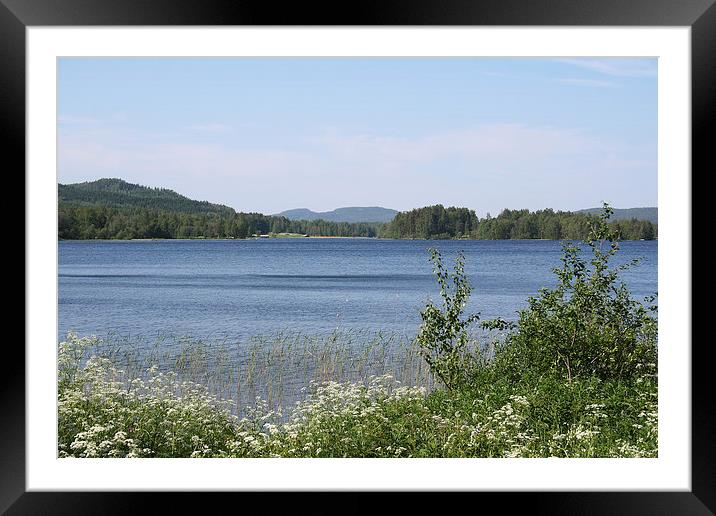 Lake and Hills Framed Mounted Print by Hemmo Vattulainen