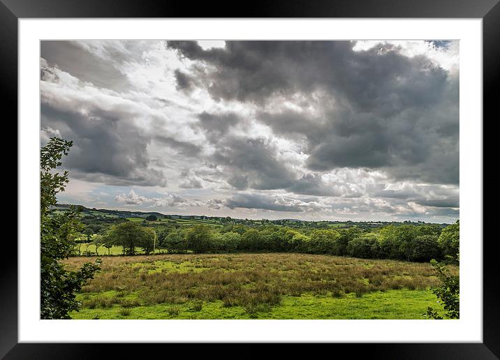 Cloudy Field Framed Mounted Print by Purple OneTwoEight