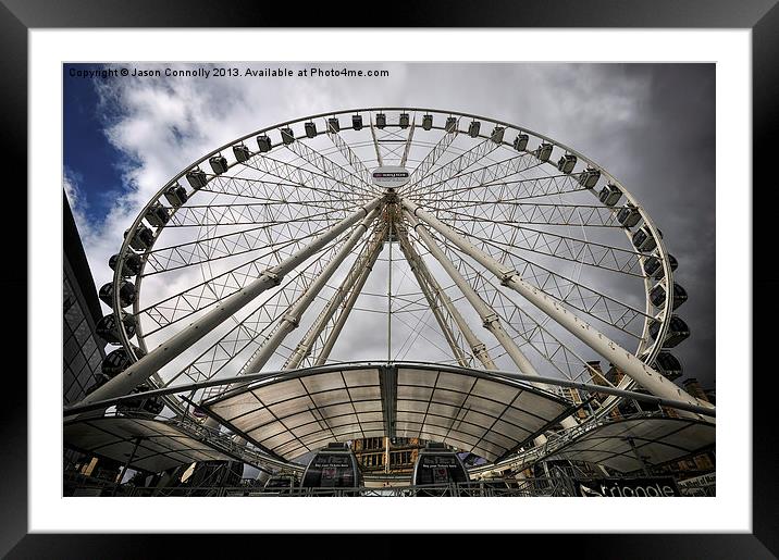 Manchester Wheel Framed Mounted Print by Jason Connolly