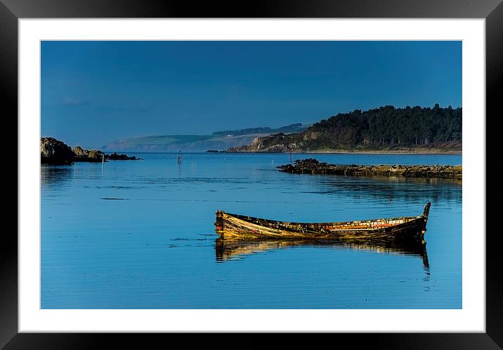 Wreck at Rest,  Maidens Harbour Framed Mounted Print by John Hastings