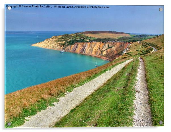 Alum Bay Isle of wight 3 Acrylic by Colin Williams Photography