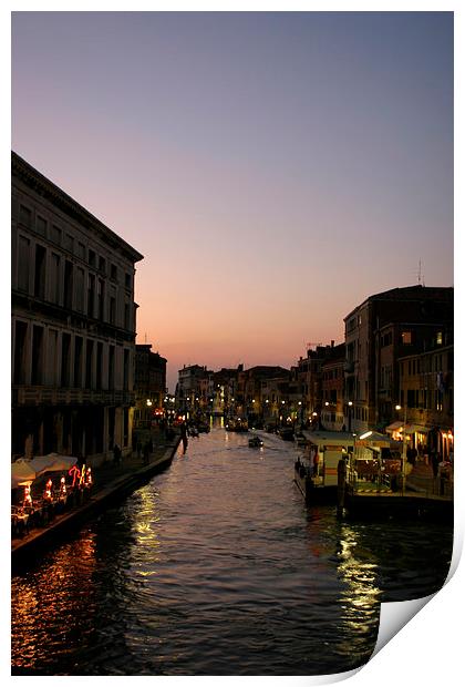 Venice Canal at Dusk Print by Belinda Greb