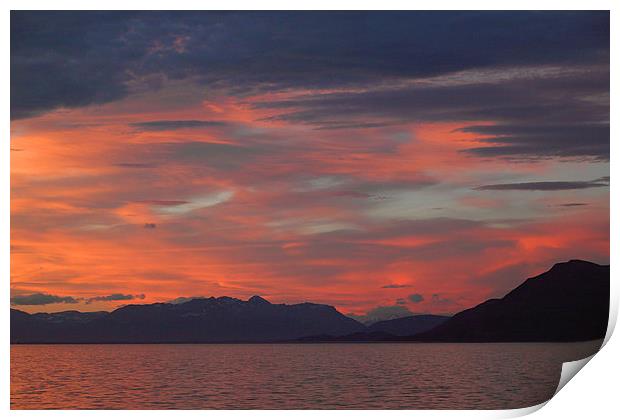 Sunset on the Beagle Channel Print by Carole-Anne Fooks