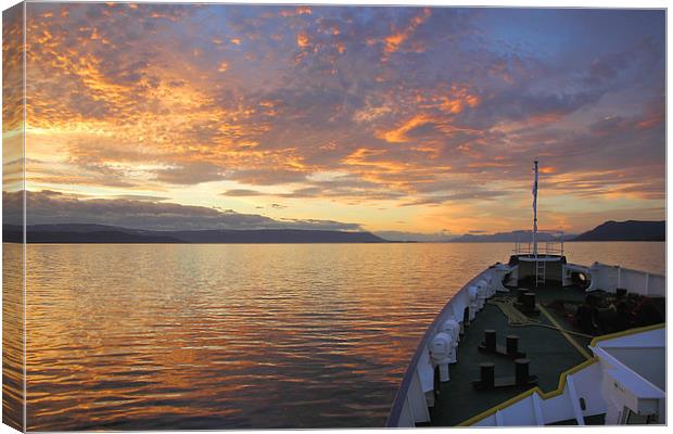 Sunset on the Beagle Channel Canvas Print by Carole-Anne Fooks