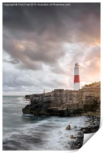 Sunkissed Portland Lighthouse Print by Chris Frost
