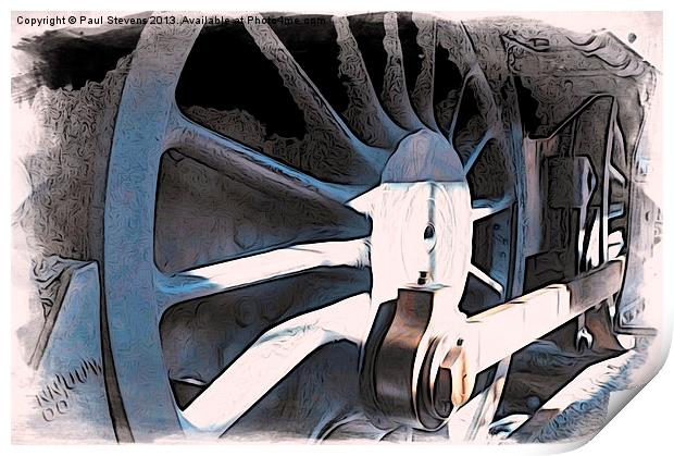 Train Wheel -01 Print by Paul Stevens