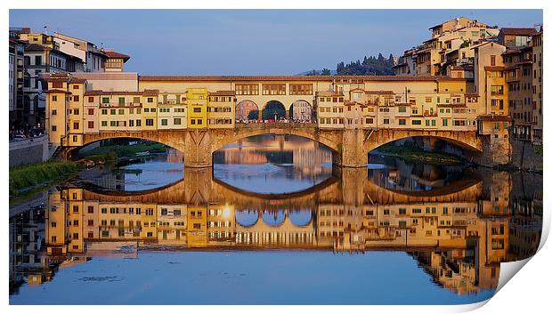 Ponte Vecchio Reflections Print by Steve Wilcox